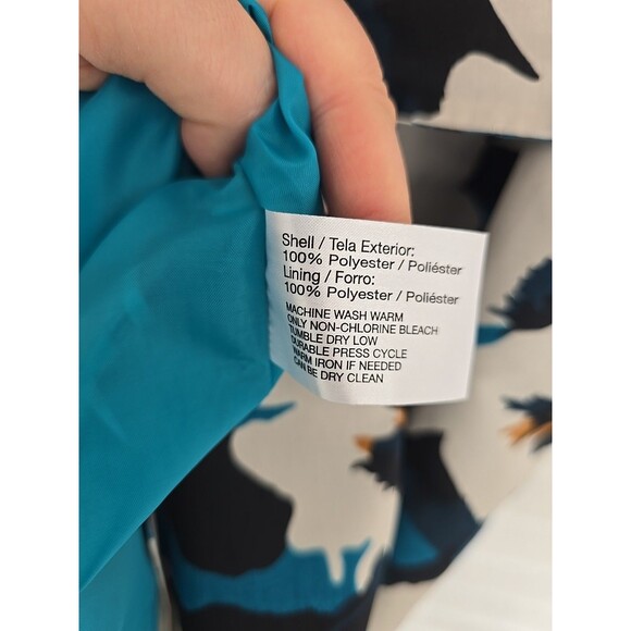 Oscar De La Renta Dress Size 16 Floral Blue Sleeveless Vintage Hawaiian MuMu - Picture 14 of 16